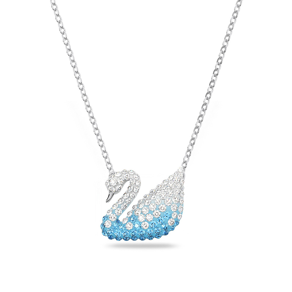 Collar Swarovski Iconic Swan, Cisne, Azul, Baño de rodio | Tienda ...