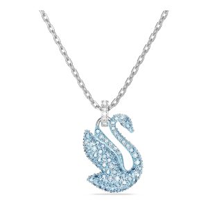 Colgante Swan, Cisne, Mediano, Azul, Baño de rodio
